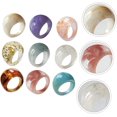 thumbnail image 3 of Pieces Stackable Resin Ring Wide Thick Dome Retro Chunky Rings Thick Dome Elegant Multicolor Acrylic Resin Ring, 3 of 5
