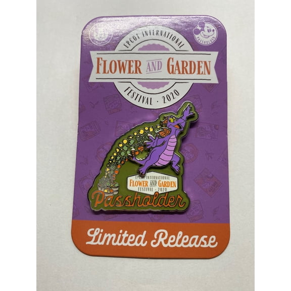 Disney Flower and Garden Festival 2020 Figment Passholder Pin Limited New w Card