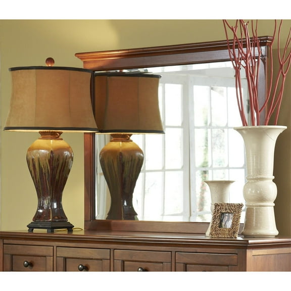 A-America Westlake Master Mirror, Cherry Brown Finish