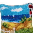 thumbnail image 3 of Seaside Scenery Latch Hook with Basic Tool Cover Making 17x17'', 3 of 8