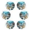 thumbnail image 1 of Inteprter Posavasos de cerámica de oro azul Base de taza Absorbente Mármol Océano Decorativo Mostrada 6 piezas Inteprter HA026036-02, 1 of 6