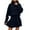 Navy, variant on Knitted Skirt Set Womens 2 Pieces Fall Dresses For Women Long Sleeve High Neck Sweaters Top Mini Skirt Knit Casual Outfits Solid Color