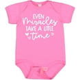 thumbnail image 3 of Inktastic Baby Even Miracles Take a Little Time Boys or Girls Baby Bodysuit, 3 of 5