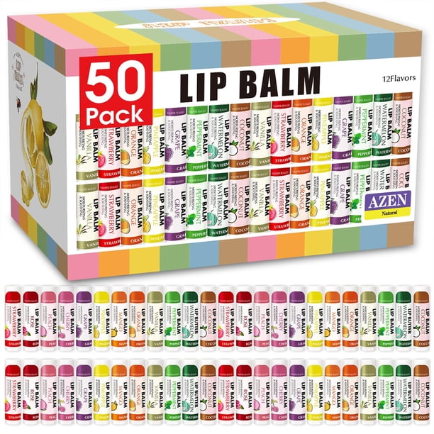AZEN Paquete de 50 bálsamo labial natural bálsamo labial a granel producto para el cuidado de los labios bálsamo labial hidratante para labios secos y agrietados