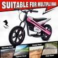 thumbnail image 3 of ICEELF 24V 300W Electric Dirt Bike for Kids Ages 6+, 2 Speed Settings, Flashing LED Lights, Music Function, Pink, 3 of 6