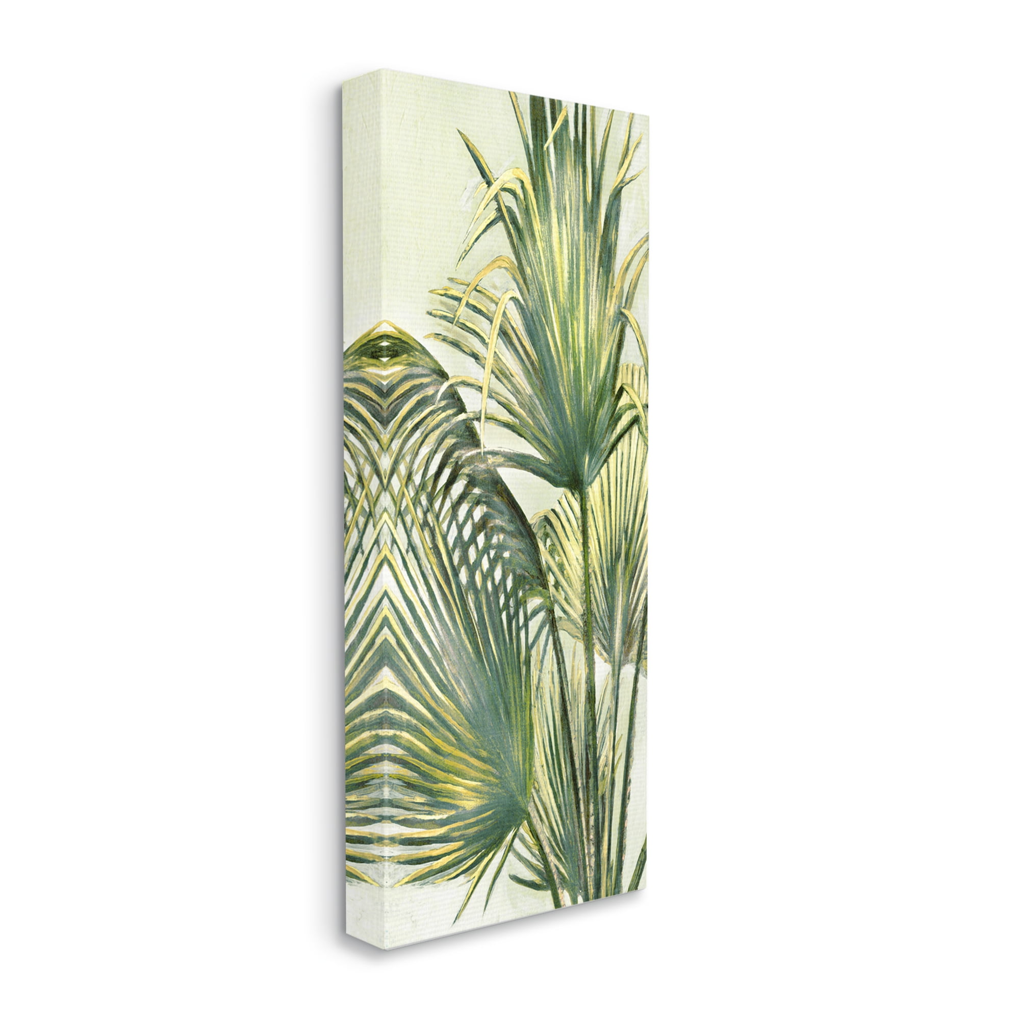 Stupell Industries Palm Fronds Painting Botanical & Floral Painting Gallery Wrapped Canvas Art Print Wall Art, 10 x 24