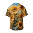 thumbnail image 5 of KLL Sunflower Field Art Print Men's Shirt Short Sleeve Button Down Summer Cuba Beach Shirts- 4X-Large, 5 of 5