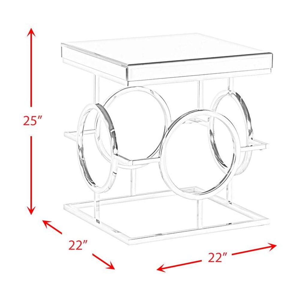 Picket House Furnishings Katie Square Mirrored End Table