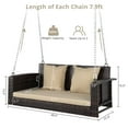 thumbnail image 4 of Ktaxon Porch Swing 2-Seat Patio Rattan, Wicker Porch Swings Outdoor Hanging Swing for Garden, Yard, Lawn w/ Beige Cushion, 4 of 9
