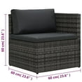 thumbnail image 4 of vidaXL 5 Piece Garden Lounge Set with Cushions Poly Rattan Grey, 4 of 5