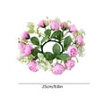 thumbnail image 2 of Mecorevxz Artificial Hydrangea Candle Rings Wreaths 9.8 Inch Center Eucalyptus Leaves Wreaths Small Boho Wreath Pillar Candle Holder for Valentines Day(B), 2 of 7