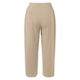 thumbnail image 4 of Glisme Womens Pants High Waist Straight Leg Trousers Relax Fit Slacks With Pocket Basic Clothes Khaki 2Xl, 4 of 5