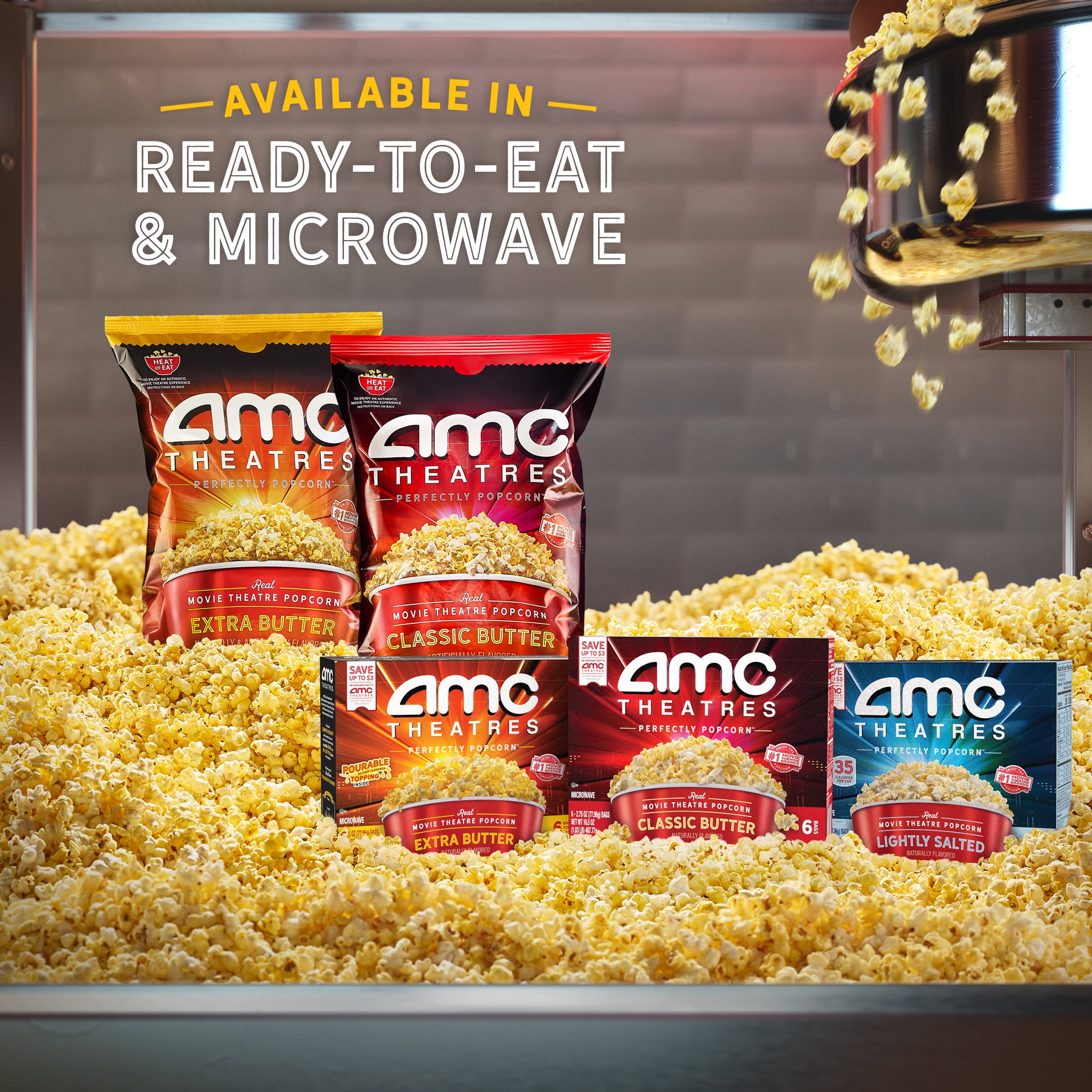 AMC Theatres Microwave Popcorn 6ct, Lightly Salted