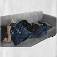 thumbnail image 6 of Wording Soft Flannel Fleece Throw Blanket, Portrait of Woman with Dark Hair and Moon Stars Dream Believer Words Feminine Art, Cozy Plush for Indoor and Outdoor Use, 70" x 90", Blue, by Ambesonne, 6 of 6