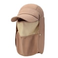 thumbnail image 2 of Ndbuld Fitness Clothing Men'S Outdoor Summer Sun Protection Hat Detachable Quickdrying Sun Hat Solid Color Sun Protection Hiking And Fishing Hat Khaki Free Size, 2 of 7