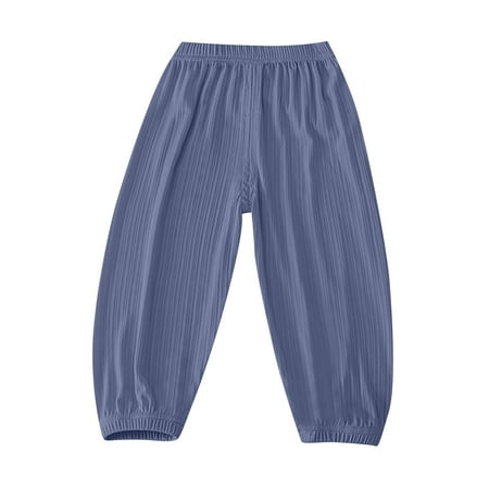 

Dr.Eam Infant Trousers Kids Breathable Quicking Dry Pants Unisex Loose Elastic Waist Ed Ankles Bottom Casual Relaxed Y2K Streetwear Blue 12 M-24 M