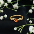 thumbnail image 3 of Rosec Jewels Natural Fire Opal Promise Ring - Opal Diamond Ring for Women - AAA Quality - Ready to Gift, 14K Yellow Gold, US 8.50, 3 of 10