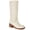 Beige, variant on Women's Knee High Boots Chunky Block Heel Long Boots Square Toe Low Heel Boots for Women