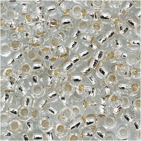 - Toho Round Seed Beads 8/0 #21 'Silver Lined Crystal' 8 Gram Tube
