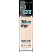 Maybelline Fit Me Matte + Poreless Liquid Foundation Makeup, 128 Warm Nude, 1 fl oz