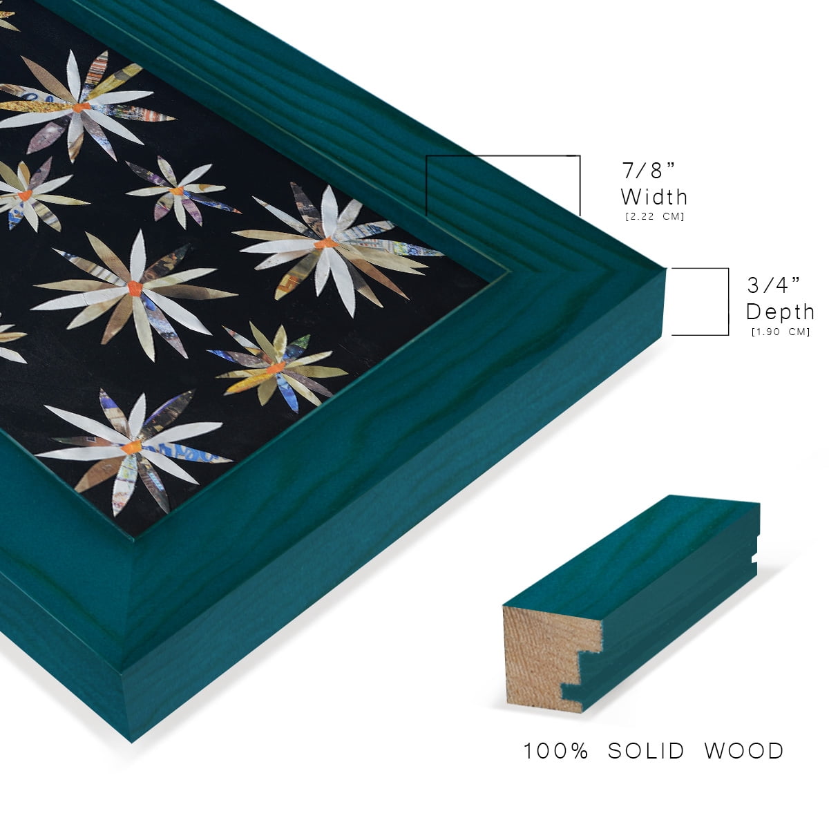 Starburst Too I - Framed Print w/glass - Ocean Blue