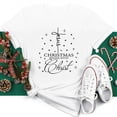 thumbnail image 1 of Ropa Kawaii de Feliz Navidad para mujer, camisa con estampado de patas de perro, camisetas negras de manga corta para mujer, camiseta de Navidad para mujer 2023, 1 of 5
