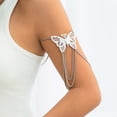 thumbnail image 7 of FENOHREFE Elegant Butterfly Tassels Arm Cuff Bangle Adjustable Open Tassels Upper Arm Chain Bracelet Wedding Bridal Arm Bands, 7 of 7