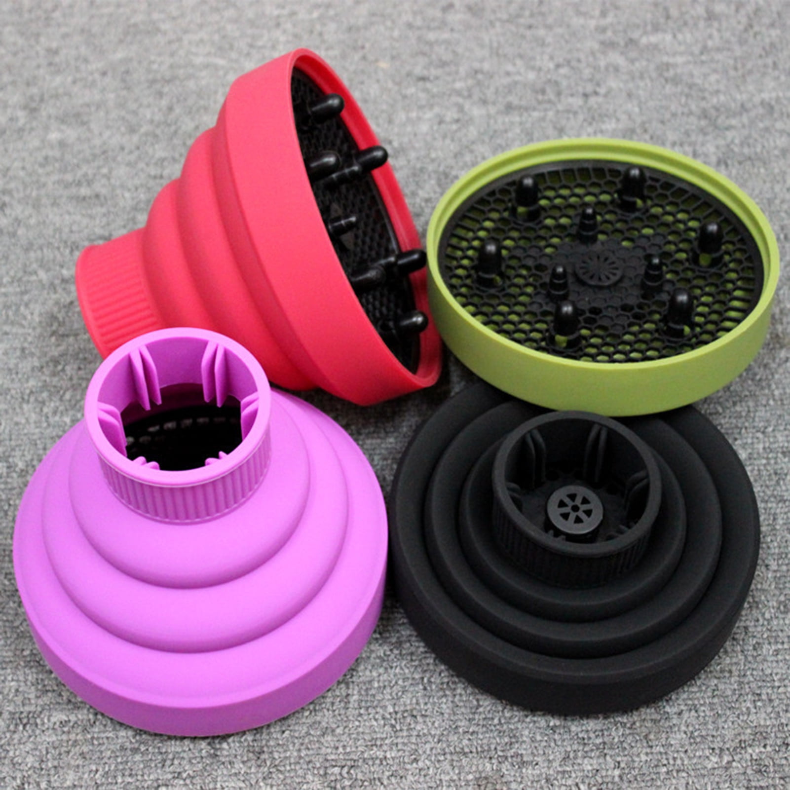 Universal Collapsible Hair Dryer Diffuser Attachment Portable Folding Blow Dryer Accessory for Natural Curls Lightweight Silicone Travel Styling Tool