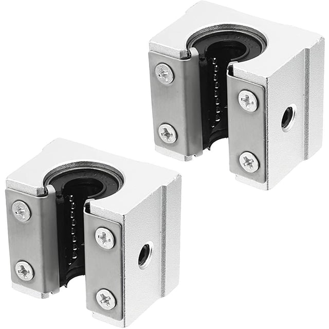 Scienceny Deslizador lineal de tipo abierto SBR12UU, 2 uds., bloque deslizante de aleación de aluminio plateado, rodamiento lineal, unidad deslizante de Herramientas y ferretería Scienceny TO004214-00