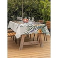 thumbnail image 2 of Outdoor Tablecloth with Umbrella Hole and Zipper, Floral Eucalyptus Leaves Rectangle Table Cloth 60x120 Inch Waterproof Tablecloth, Daisy Summer Botanical Rustic Picnic Table Cover for Patio Camping, 2 of 7