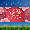 thumbnail image 6 of Floral Design I Love Mommy Decorative Mother's Day Banner for Family Celebration Indoor Decoration Party Backdrop, 6 of 9