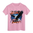 thumbnail image 4 of mgoYE USA 250th Birthday Celebration Top, Girls Boys’s 4th of July Patriotic Short Sleeve Shirt 250th American Anniversary(Pink,5-6 Years), 4 of 5
