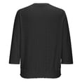 thumbnail image 4 of Women's V Neck 3/4 Sleeve Tops Casual T Shirts Basic Summer Tees Loose Fit Pullover Tunic Fashion Women's Comfortable Solid Color Soft Breathable Blouse Elastic Hem Waist-Cinching Blouses, 4 of 9