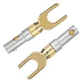 thumbnail image 1 of Speaker Wire Plug, No Welding Required, Speaker Connector, Gold-plated Pure Copper Professional Use For Household Bar Studio, 1 of 8