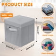 thumbnail image 2 of PinkSheep Collapsible Storage Bins with Lids, Stackable Fabric Cube Storage Organizer Basket Bin with Handles (10.5" x 10.5"), 2 Pack, Gray, 2 of 8