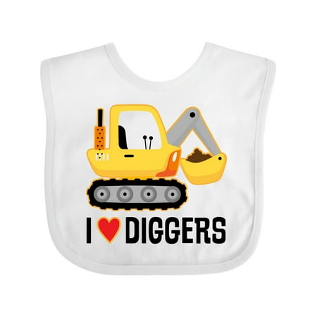 

Inktastic Construction Truck I Love Diggers Gift Baby Boy or Baby Girl Bib
