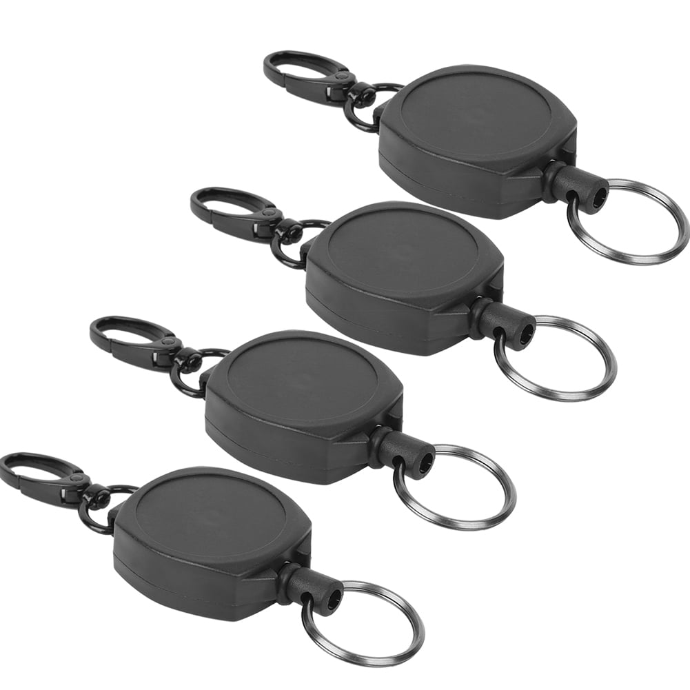 Fosa Stretchable Keychain,4pcs Hiking Camping Anti‑Lost Retractable Key