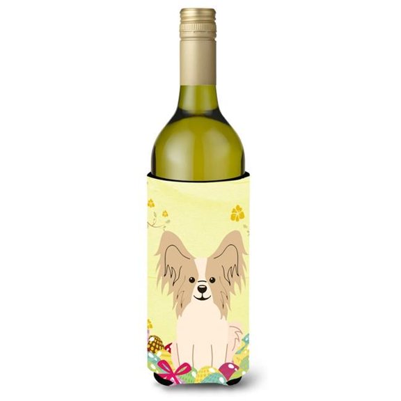 Carolines Treasures BB6077LITERK Easter Eggs Papillon Sable White Wine Bottle Beverge Insulator Hugger