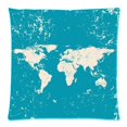 thumbnail image 1 of RYLABLUE Retro Art Print World Map On Blue Zippered Throw Pillow Cover Cushion Case 20x20 inches Two Sides Printing, 1 of 1