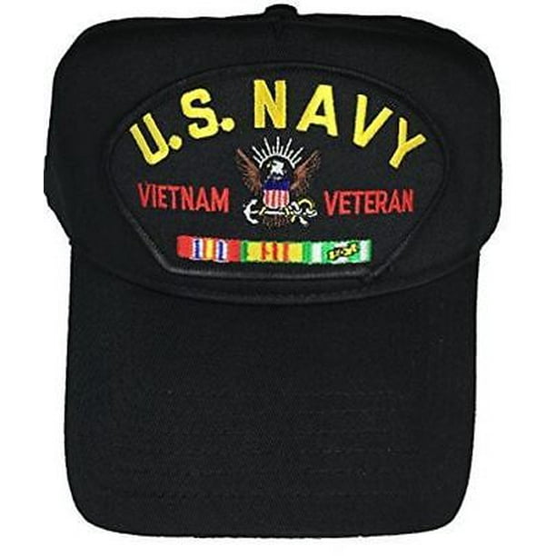 USN NAVY VIETNAM VETERAN HAT CAP WITH SERVICE RIBBONS SOUTH EAST ASIA