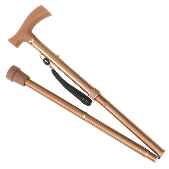 Raindrops 1Pcs Mens Walking Cane Golden Foldable Cane with Non-slip Ergonomic Grip Lightweight 78-88cm