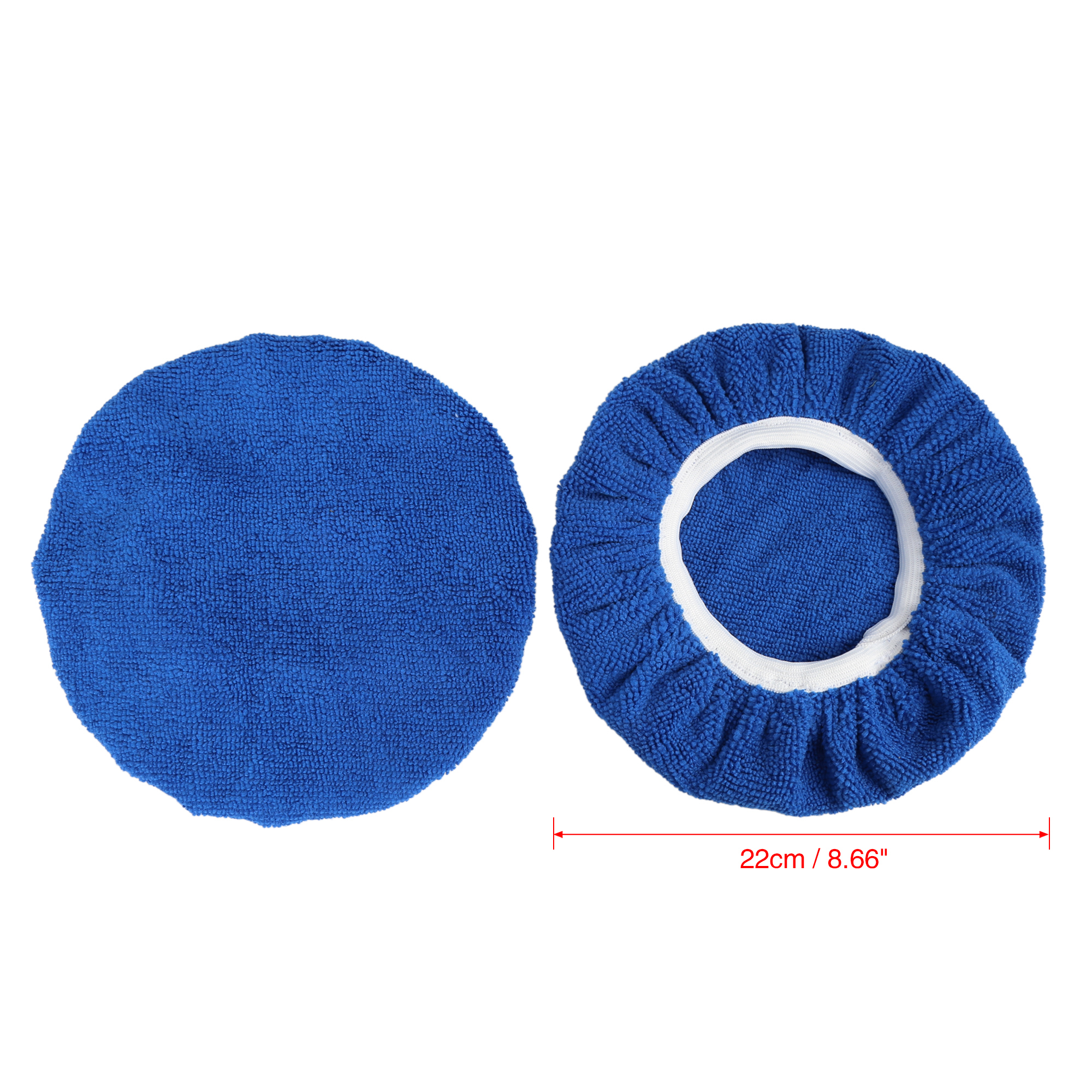 Unique Bargains 5Pcs 9"-10" Dark Blue Mircrofiber Car Wax Polishing Pad Covers