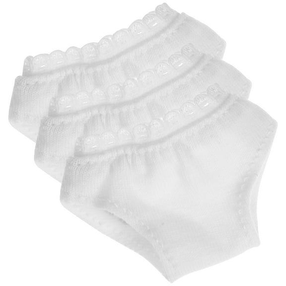 NICEXMAS 3pcs Cute Underwear Doll Underwear Cloth White Parenting Practice Daily Life