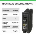 thumbnail image 2 of Interruptor termomagnético FalconSupply HOM150 50 A 120 V unipolar, 2 of 7