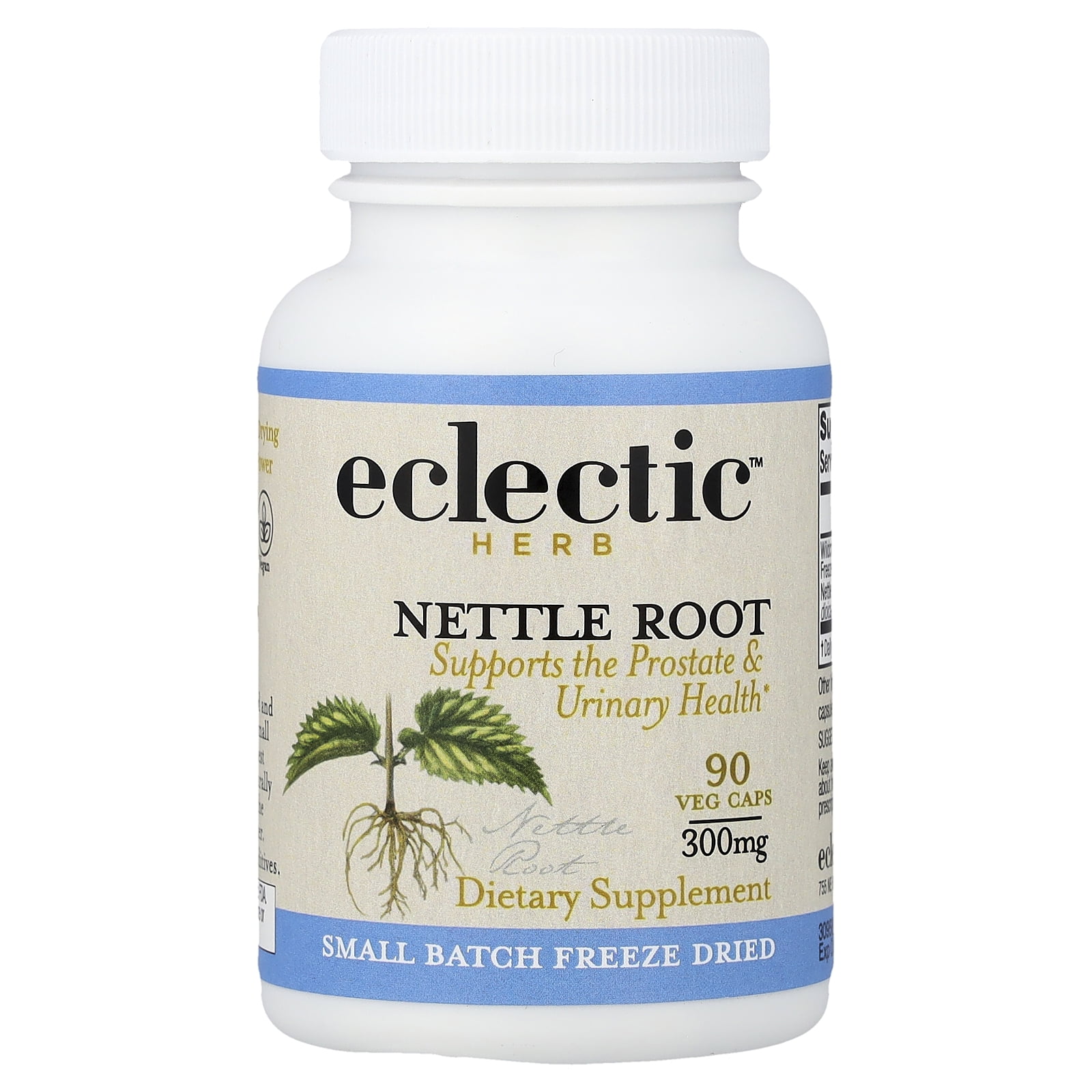 Eclectic Herb Nettle Root, Supports The Prostate & Urinary Health, 300 mg, 90 Veg Caps