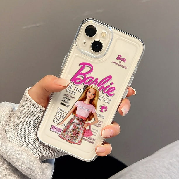 Funda barbie iphone 14 11 13 12 X XS Pro Max xr Mini Samsung Galaxy S23 S22 ultra plus holiday gift No Cambia Amarillo A Prueba De Golpes Transparente Para Teléfono