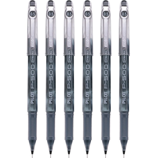 Bolígrafo PILOT P-500 tinta gel extra fino negro, paquete de 6