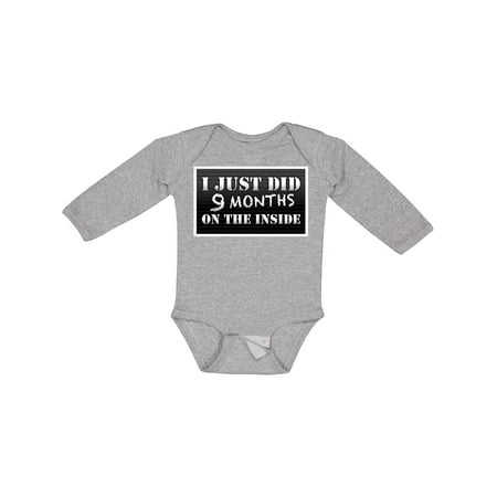 

Inktastic 9 Months on the Inside Gift Baby Boy or Baby Girl Long Sleeve Bodysuit