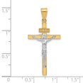thumbnail image 2 of FJC Finejewelers 10 kt Two Tone Gold Two-tone INRI Crucifix Charm 37 x 17 mm, 2 of 5