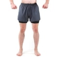 thumbnail image 4 of Two Men Sports Shorts With Liner 2-in-1 With Pockets Quick Dry Running Cycle Fitness Shorts, 4 of 7